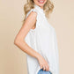 Culture Code Full Size Frill Edge Smocked Sleeveless Top