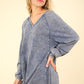 VERY J Mineral Washed Oversized A-Line Mini Dress