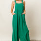 BiBi Texture Sleeveless Wide Leg Jumpsuit