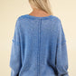 VERY J Mineral Washed Exposed Seam Sweater