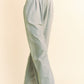 Davi & Dani Rhinestone Elastic Waist Wide Leg Pants