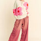 Davi & Dani Rhinestone Drawstring Wide Leg Pants