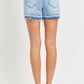 RISEN High Rise Distressed Hem Denim Shorts