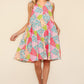 Haptics Full Size Babydoll Floral Patchwork Dress with Side Pockets