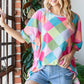 HOPELY Color Block Waffle Oversized T-Shirt