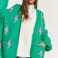 Lightning Bolt Oversized Open Sweater Cardigan