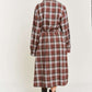 Plaid Print Collar Long Shirt Dress Plus