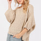 SAGE + FIG Distressed Asymmetrical Open Stitch Sweater