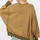 SAGE + FIG Mineral Wash Side Slit Oversized Sweatshirt