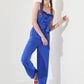 Plus Sleeveless Adjustable Strap Button Jumpsuit