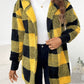 Plaid Long Sleeve Hooded Coat