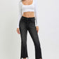 RISEN Full Size Raw Hem Cropped Flare Jeans Plus Size