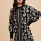 Annie Wear Floral Jacquard Round Neck Sweater Dress