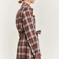 Plaid Print Collar Long Shirt Dress Plus