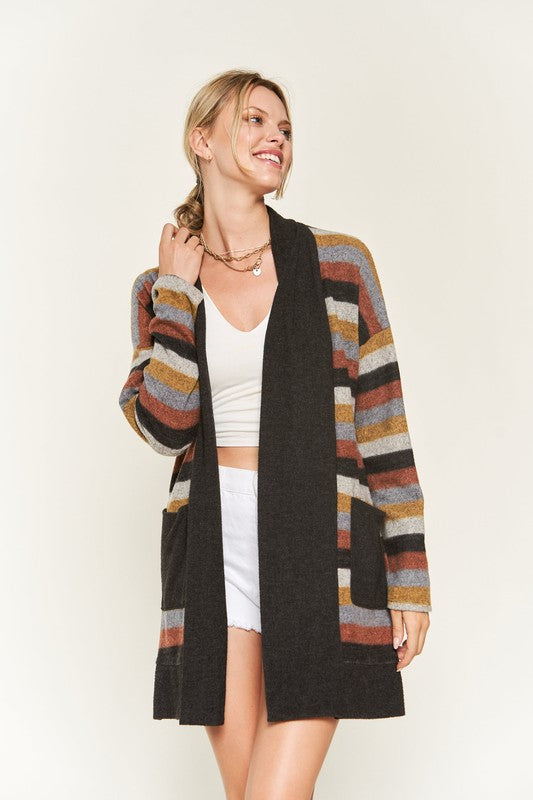 Multi Color Stripe Cardigan