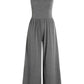 Round Neck Sleeveless Jumpsuit with Pockets