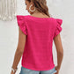 Ruffled Square Neck Cap Sleeve Blouse