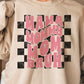 Checkered Mama Mommy Mom Bruh Graphic Sweatshirt