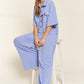 Basic Collar Shirt Wide leg Jumpsuit