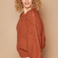 POL Cable Knit Cutout Long Sleeve Sweater