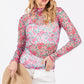 SAGE + FIG Floral Mesh Long Sleeve Top