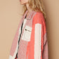 POL Floral Patchwork Zip Up Long Sleeve Jacket