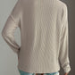 Double Take Pocketed Textured V-Neck Long Sleeve T-Shirt