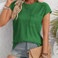 Round Neck Cap Sleeve Blouse