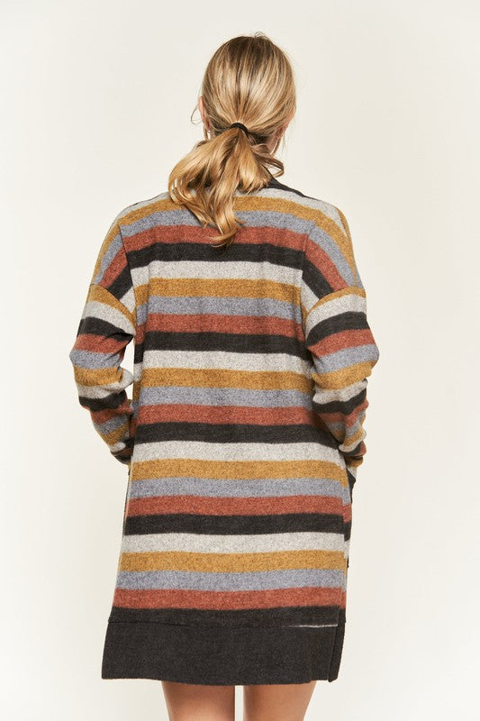 Multi Color Stripe Cardigan