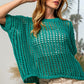 BiBi Hollowed Out Short Sleeve Knit Cover Up