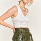 High-rise waist Belted Faux Leather Short JJB5001