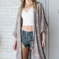 Natural Geo Print Mid Sleeve Kimono