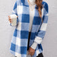 Plaid Long Sleeve Hooded Coat