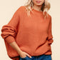 Haptics Full Size Side Slit Texture Asymmetric Sweater