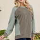 Celeste Full Size High-Low Contrast Round Neck Sweatshirt