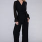 Sheer sleeve and Wide leg Jumpsuit