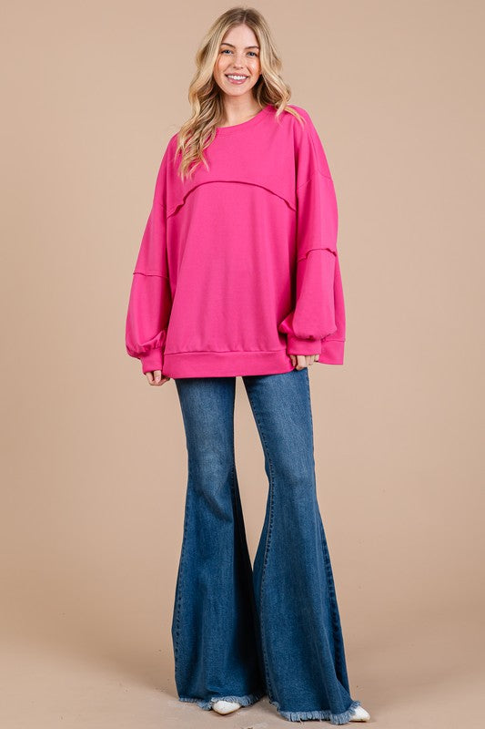 Ces Femme Exposed Seam Long Sleeve Sweatshirt