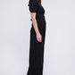 V Neck Puff Sleevw Jumpsuit