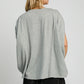 Umgee Exposed Seam Round Neck Batwing Sleeve Knit Top