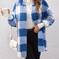 Plaid Long Sleeve Hooded Coat