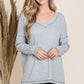 Reborn J V Neck Long Sleeve Top