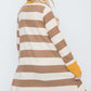 Open Front Striped Draped Cardigan