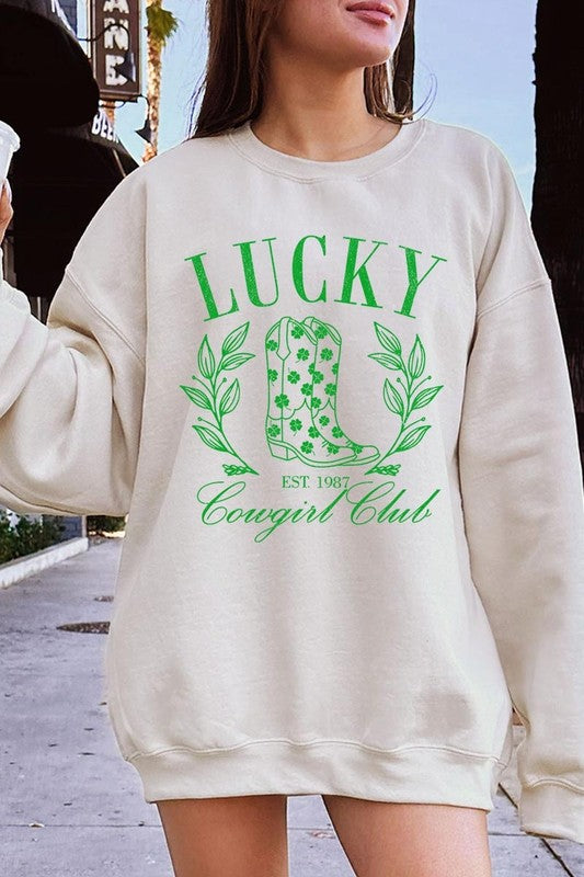 Lucky Cowgirl Boots  Graphic Plus Sweatshirt