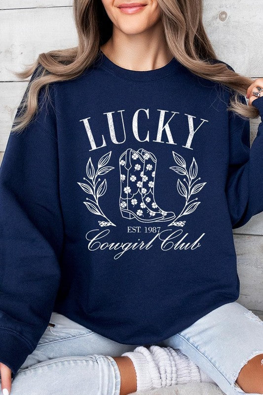 Lucky Cowgirl Boots  Graphic Plus Sweatshirt