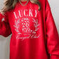 Lucky Cowgirl Boots  Graphic Plus Sweatshirt