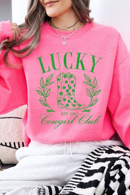 Lucky Cowgirl Boots  Graphic Plus Sweatshirt