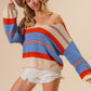 BiBi Multi Color Stripe Scoop Neck Sweater