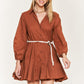 Solid Flare Shirt Dress Krd4190