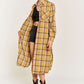 Plaid Print Collar Long Shirt Dress Plus