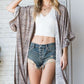 Natural Geo Print Mid Sleeve Kimono